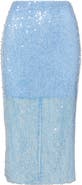 Veronica Beard Allora Sequin Mesh Midi Skirt