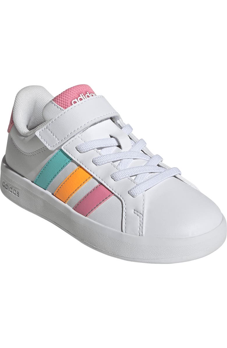 adidas Kids' Grand Court 3-0 Sneaker, Main, color, White/ Pink/ Tangerine