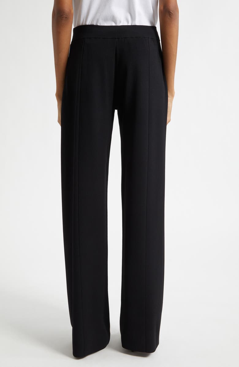 Stella McCartney Straight Leg Compact Knit Trousers, Alternate, color, Black