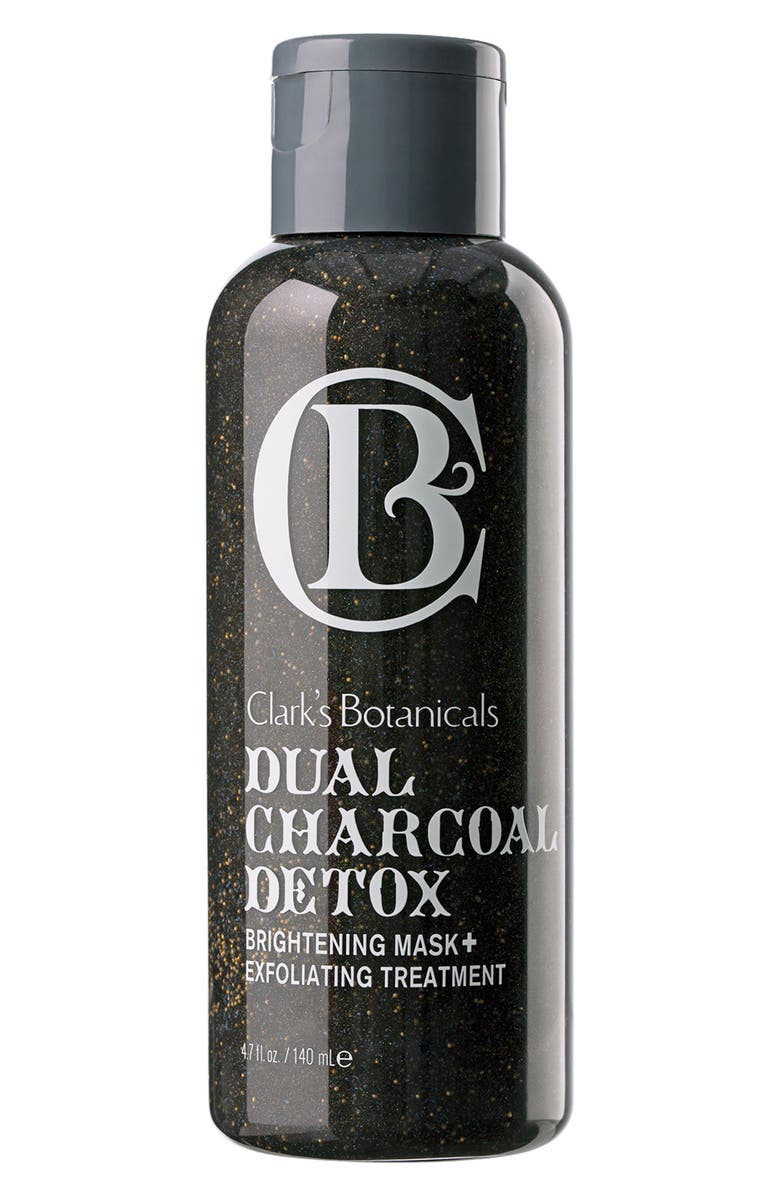Clark's Botanicals Dual Charcoal Detox Brightening Mask + Exfoliating Treatment, Main, color, 