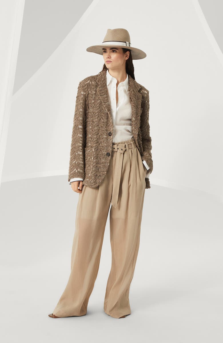 Brunello Cucinelli Foliage Lace blazer, Alternate, color, 