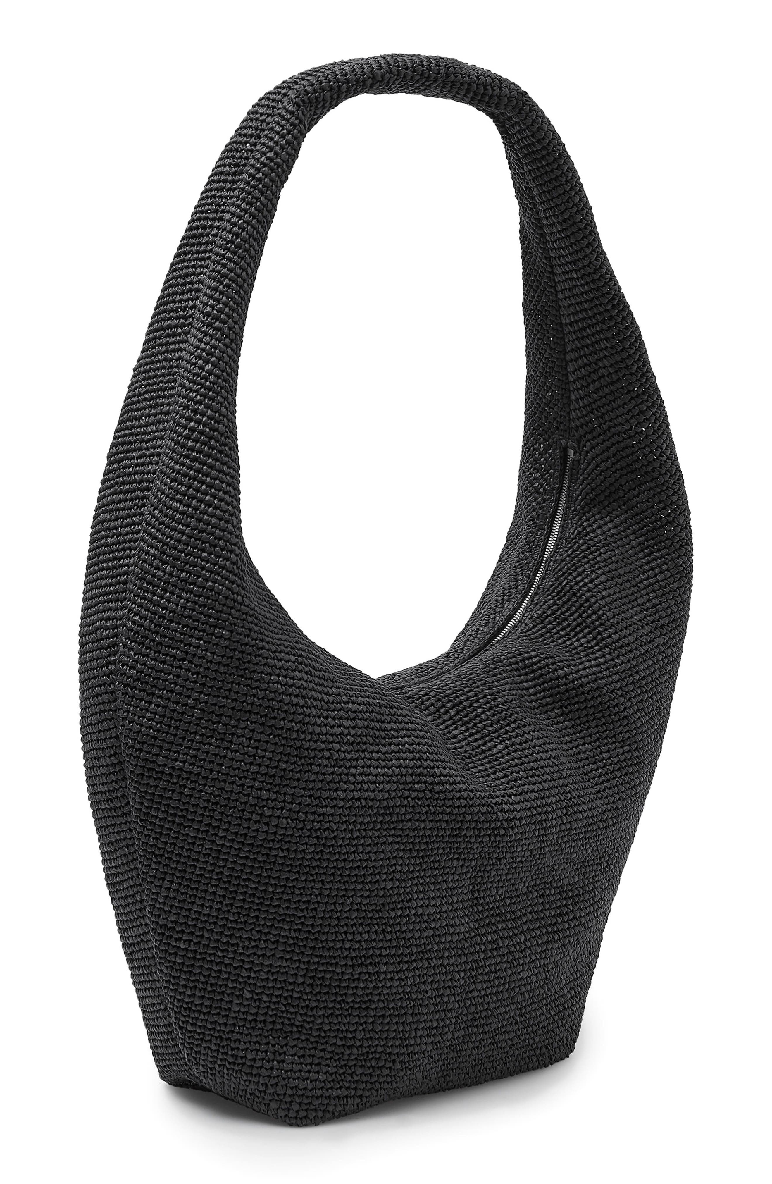 Raffia Sling Bag, Alternate, color, BLACK DARK