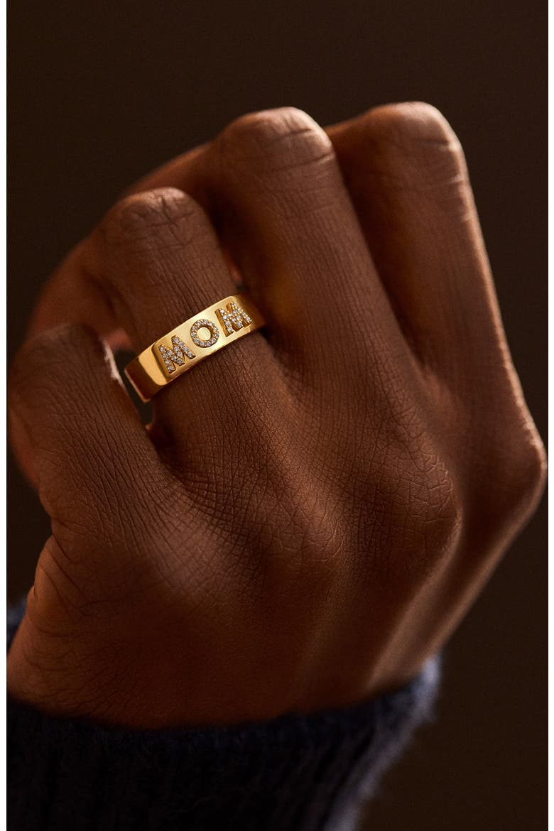 Custom Block Ring, Alternate, color, GOLD