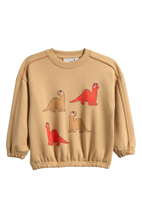 Mini Rodini Kids' Dino Organic Cotton Sweatshirt in Beige  product