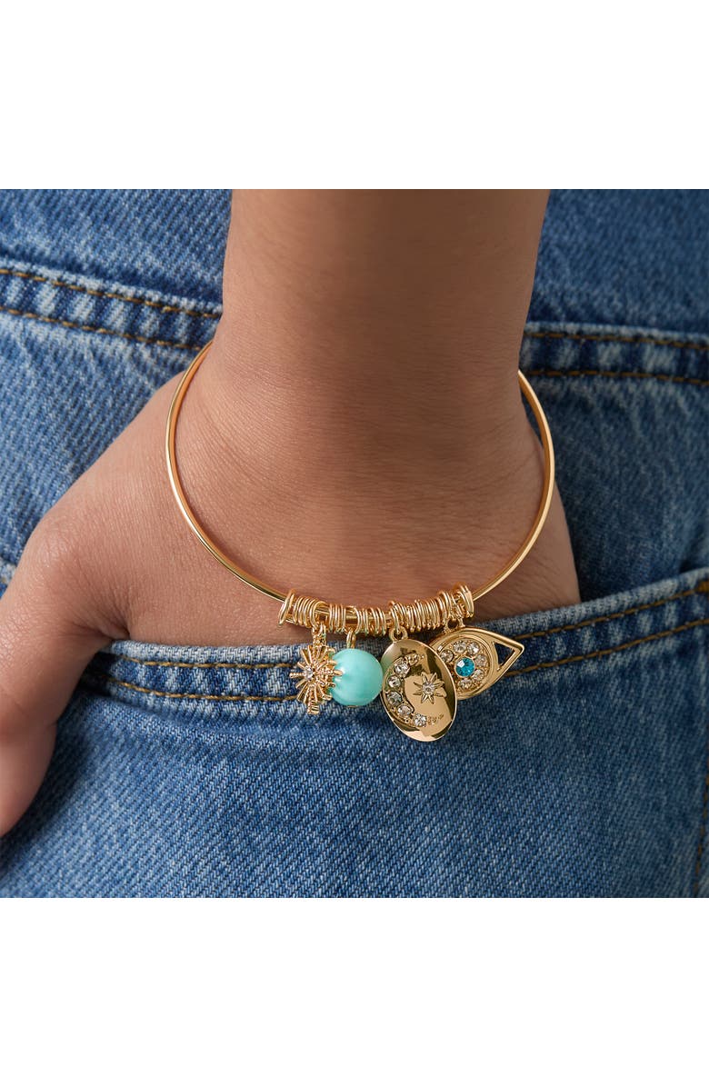 Jessica Simpson Turquoise Evil Eye Bracelet, Alternate, color, Gold
