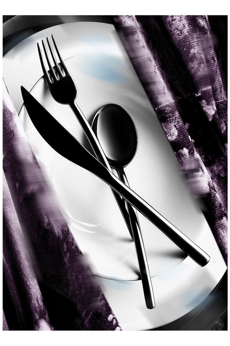 Due 5-Piece Place Setting, Alternate, color, BLACK GOLD