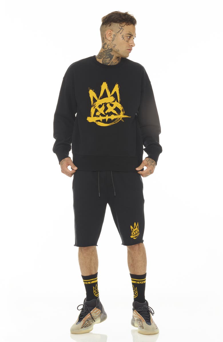 Cult of Individuality French Terry Drawstring Shorts, Alternate, color, Black