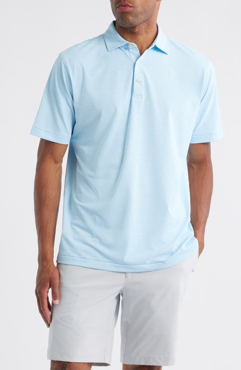 Candor Stripe Mesh Performance Polo