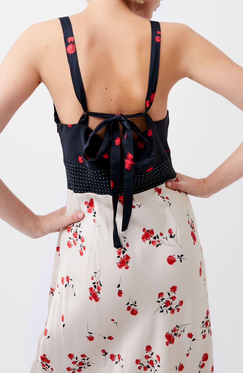 French Connection Floramour Ennis Mixed Print Satin Midi Slipdress, Alternate, color, 