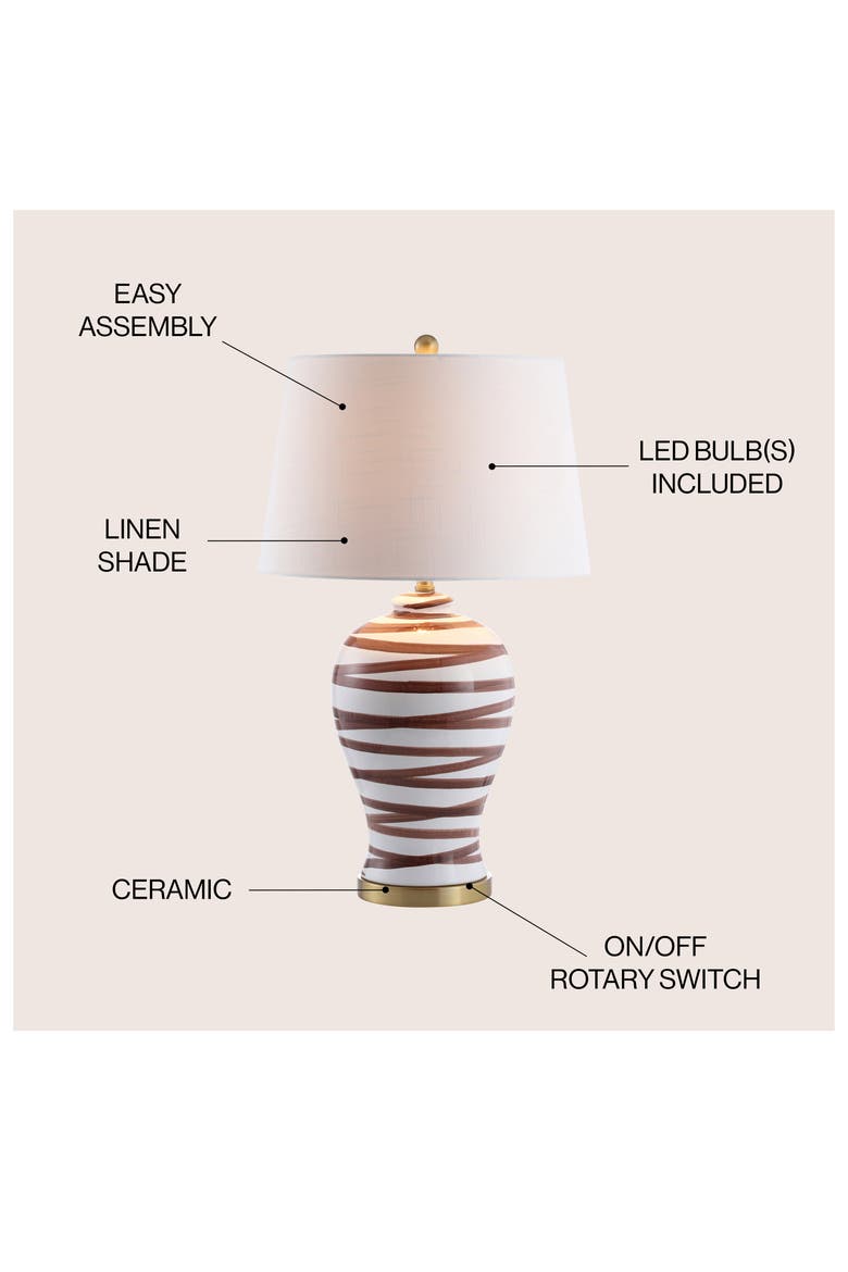 Joelie 29" Ceramic LED Table Lamp, Alternate, color, Brown/White