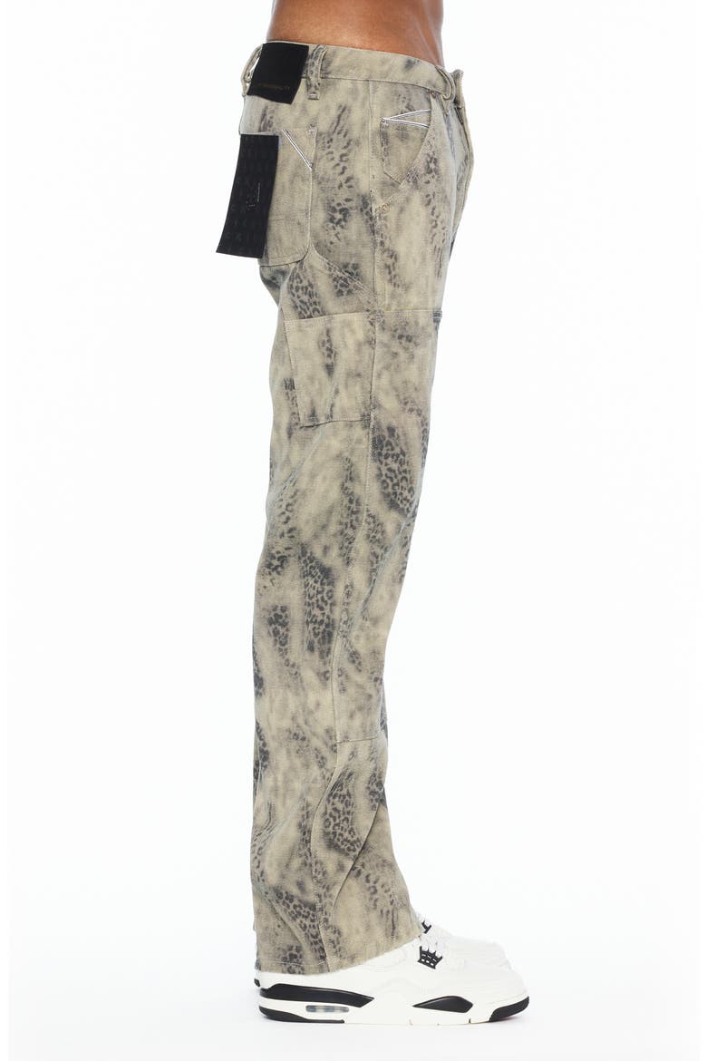 Grunge Leopard Baggy Fit Cargo Jeans, Alternate, color, MOJAVE