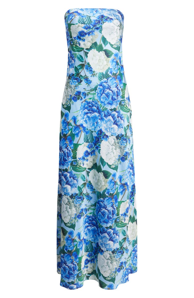 Sonya Moda Ela Floral Strapless Gown, Alternate, color, Hydrangea Print