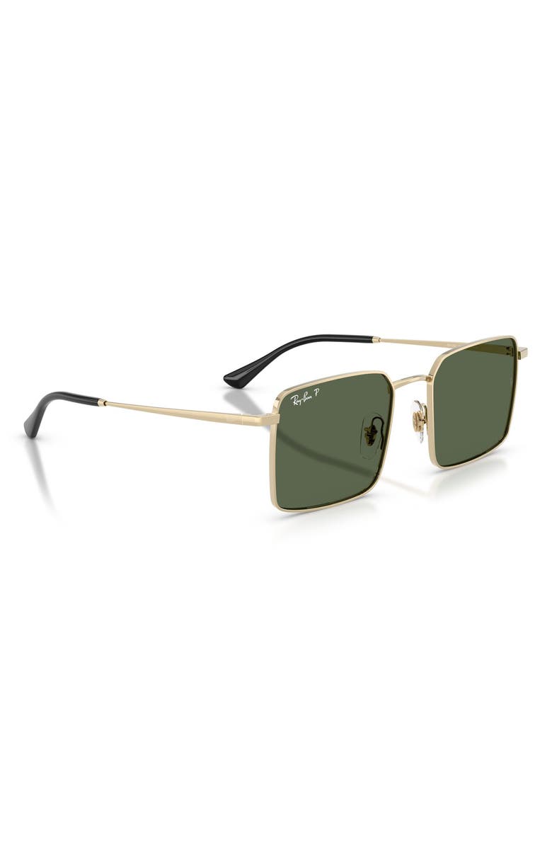 Ray-Ban Polarized Square Sunglasses, Alternate, color, Pale Gold / Dark Green Polar