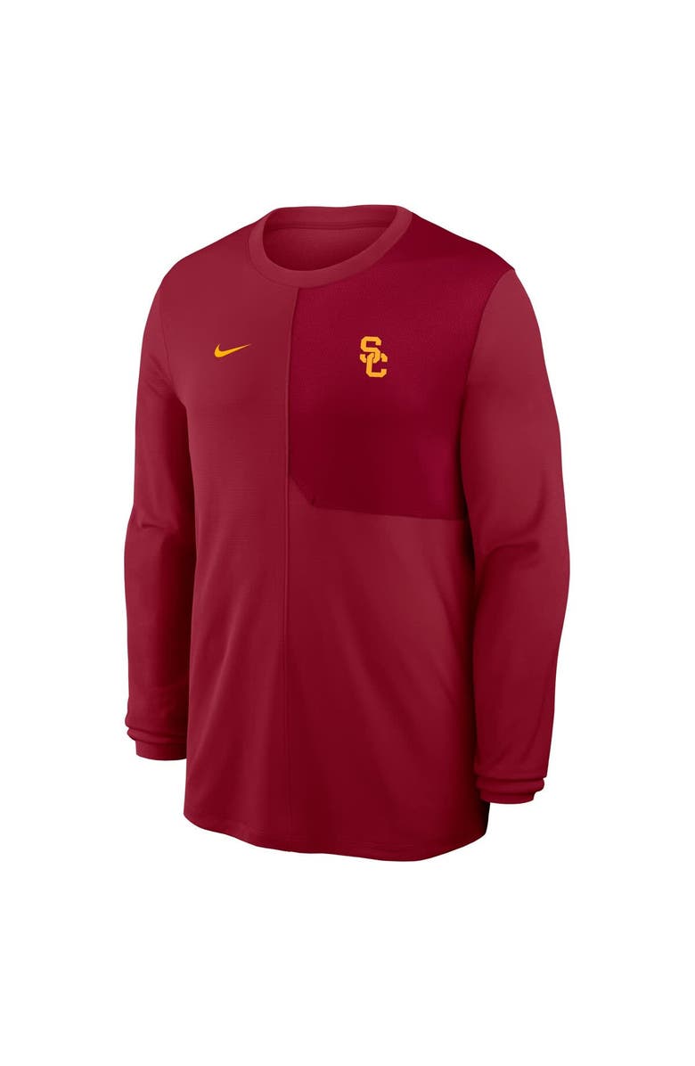 Nike Men's Nike Cardinal USC Trojans 2025 Sideline Coach UV Performance Long Sleeve T-Shirt, Alternate, color, 
