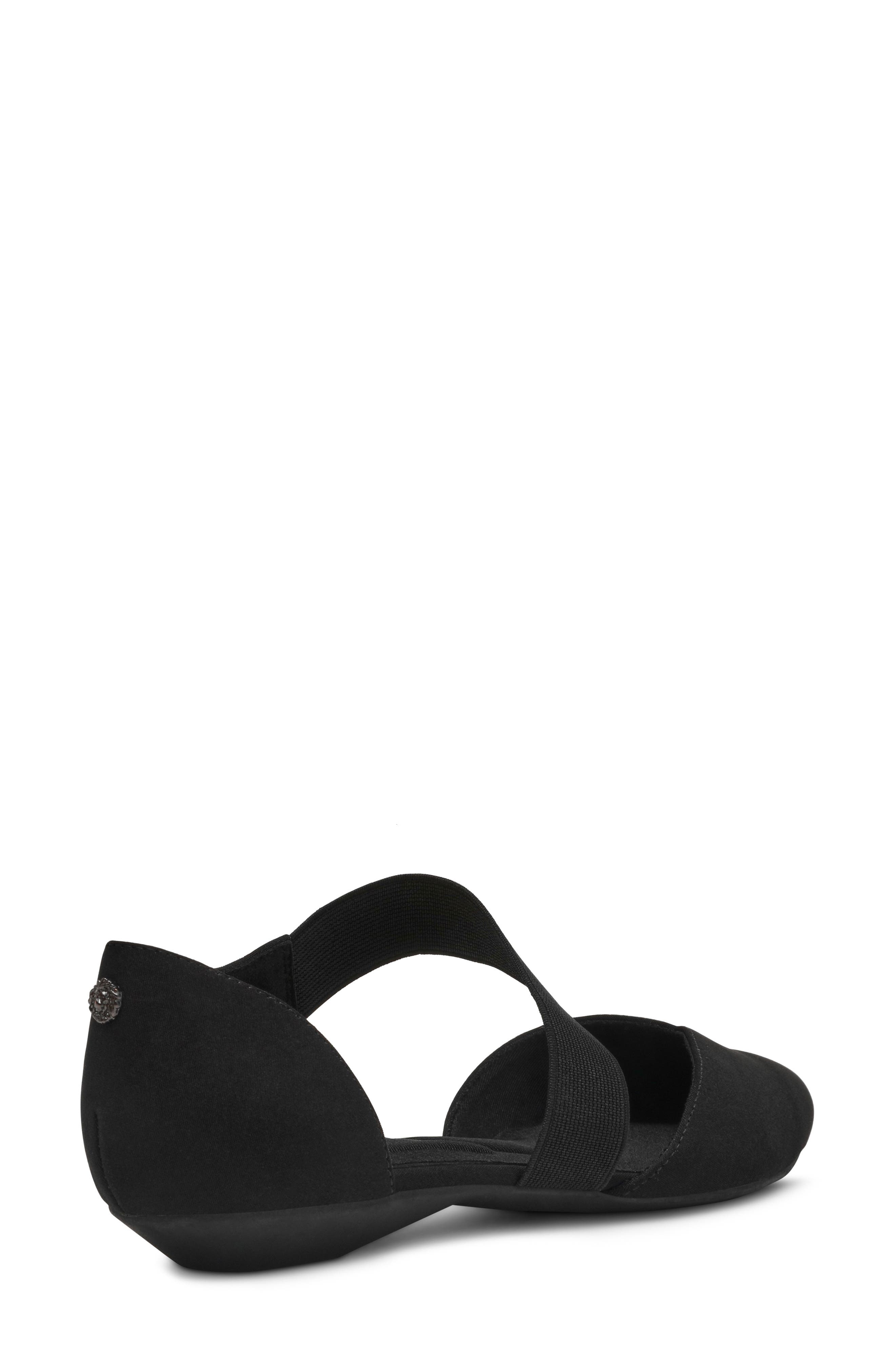 Anne Klein Oksanna Pointed Toe Flat, Alternate, color, Black Stretch