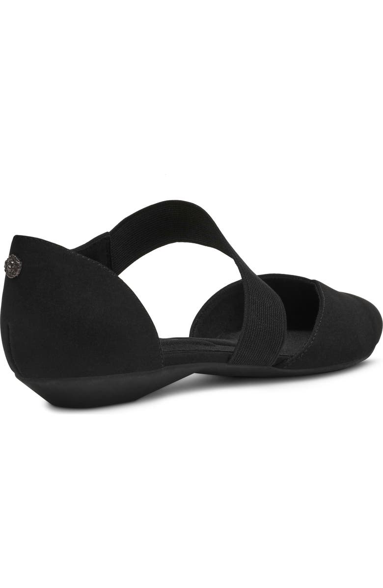 Anne Klein Oksanna Pointed Toe Flat, Alternate, color, Black Stretch