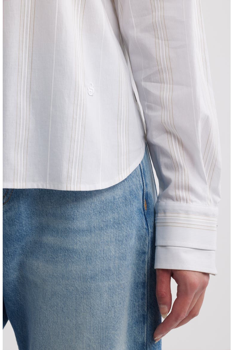 Bertyna Monday Cotton Button-Up Shirt, Alternate, color, PALE LAGOON