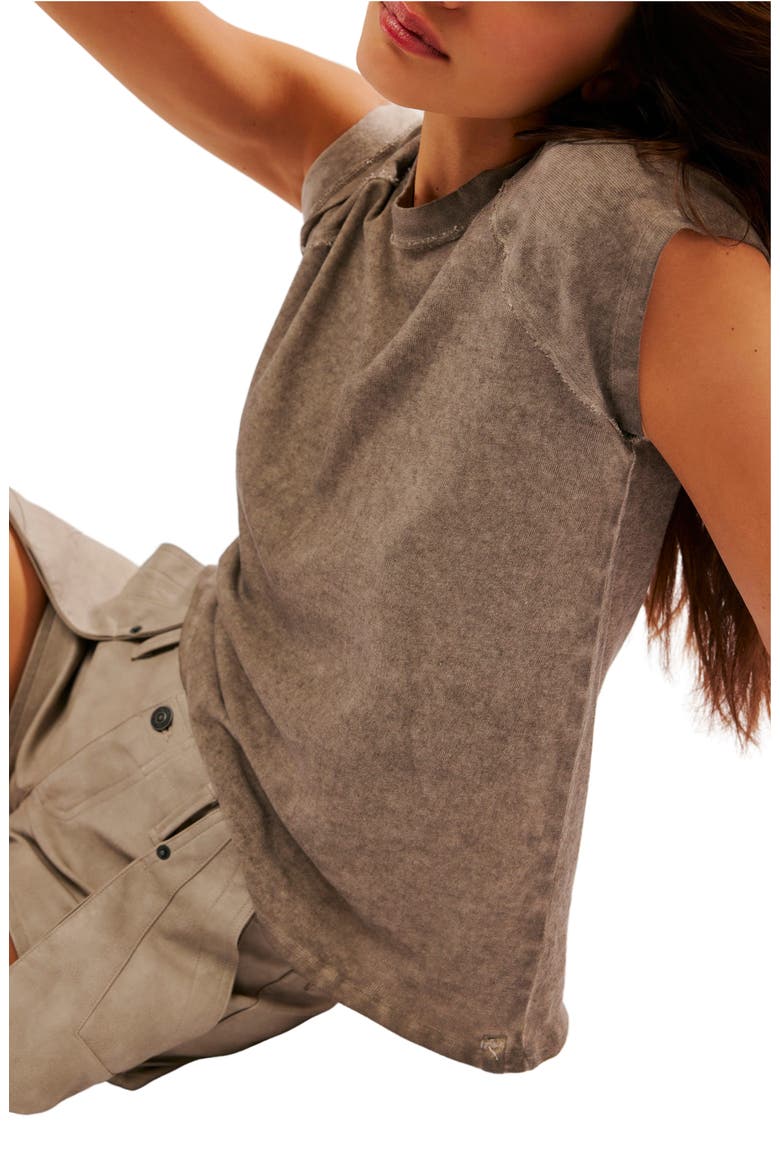 Riley Seamed T-Shirt, Alternate, color, BROWN