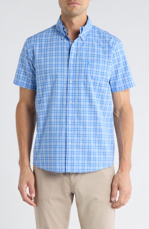 Seasonal Patterns Check Short Sleeve Button Front Shirt