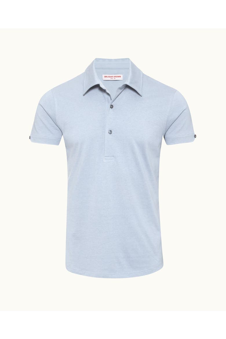 Sebastian Silk Tailored-Fit Polo Shirt, Alternate, color, Springfield Blue
