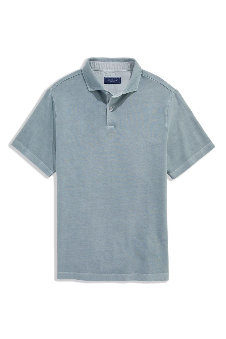 Lived-In Piqué Polo, Main, color, SHALE GRAY