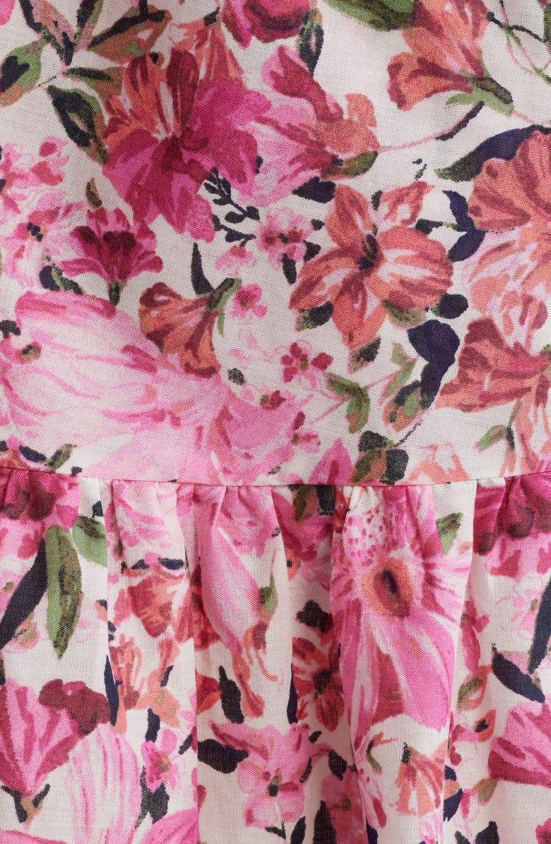 Anne Klein Floral Print Tie Waist Long Sleeve Shirtdress, Alternate, color, 