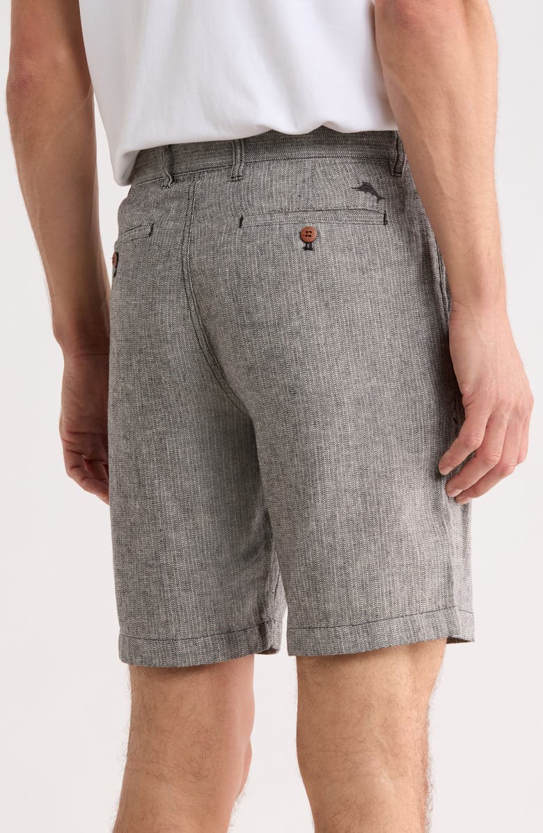 Tommy Bahama City & Sun Herringbone Shorts, Alternate, color, Coal
