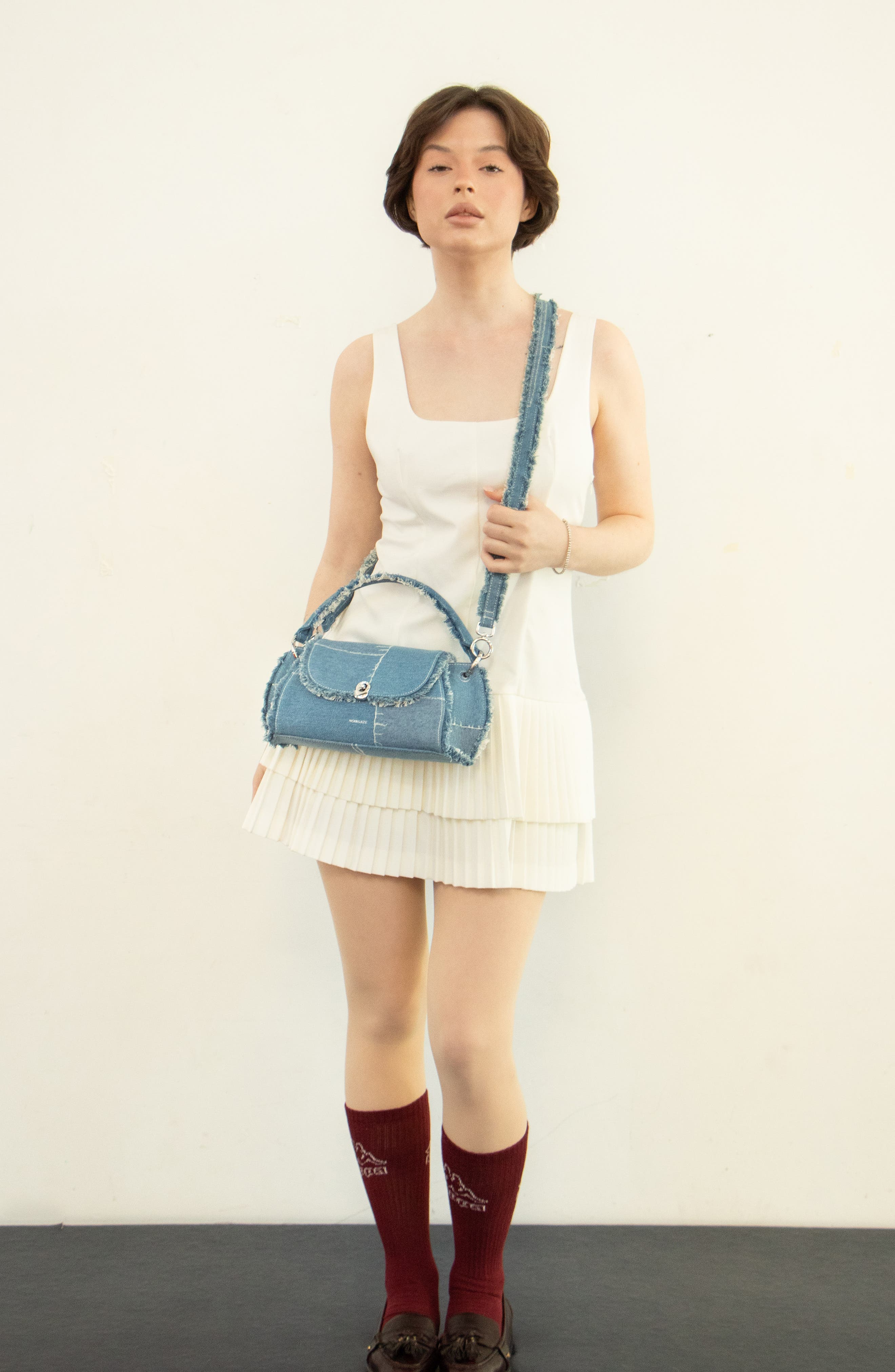 Scallop in Denim Bag, Alternate, color, Denim