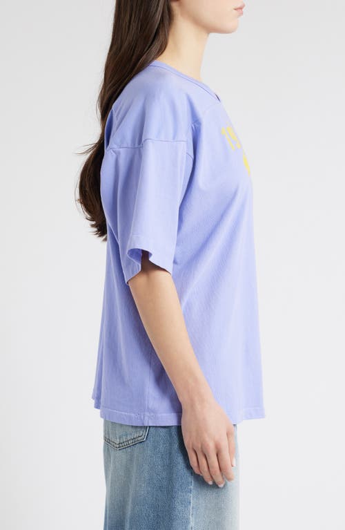 Daydreamer 1932 Rowing V-neck Cotton Graphic T-shirt In Purple