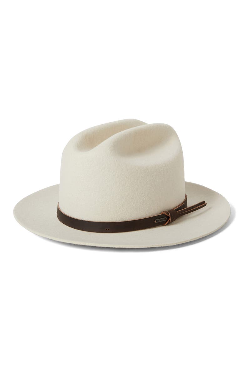 Hitch Ranch Wool Felt Fedora, Main, color, OFF WHITE