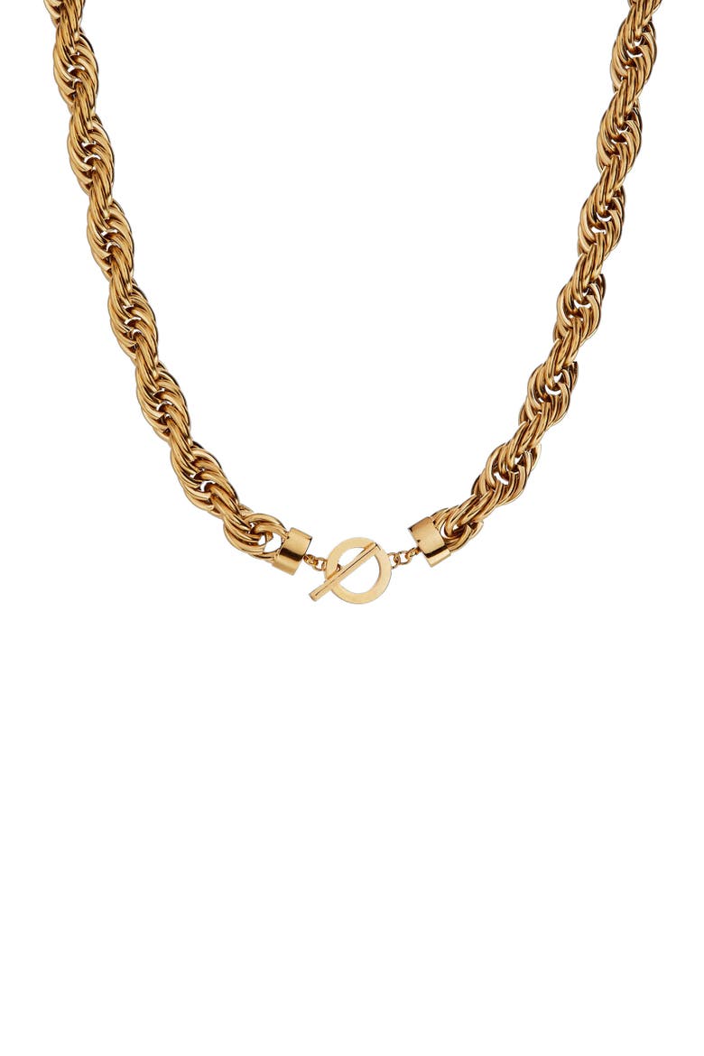 Large Rope Chain Toggle Necklace, Main, color, Gold