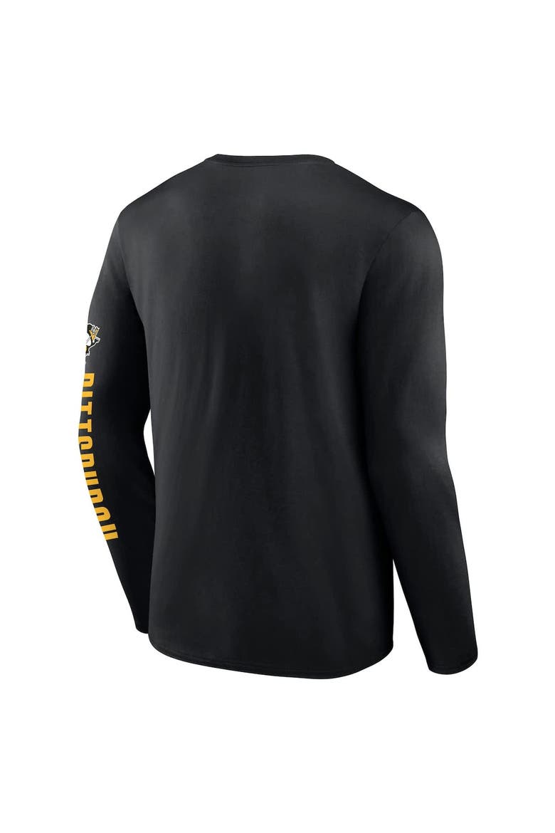 Men's Fanatics Black Pittsburgh Penguins Headline Long Sleeve T-Shirt, Alternate, color, Black