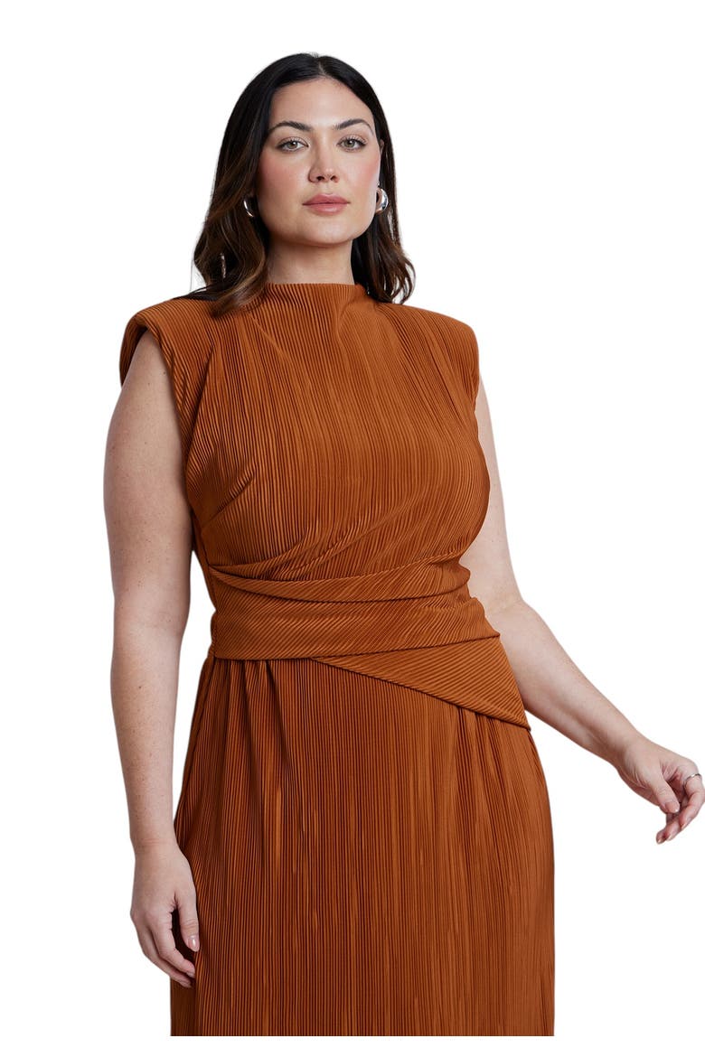 brown plisse dress ELOQUII Draped Bodice Maxi (Women) Bridesmaid Gown Rental Philippines related--JS.0071.L Fares In a warm brown Cup:7