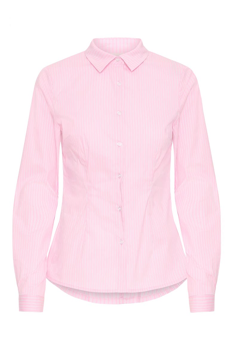 Ihdima Stripe Button-Up Shirt, Alternate, color, ROSE STRIPE