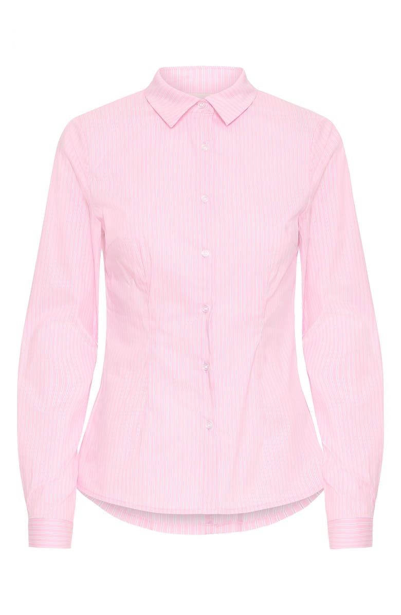 ICHI Ihdima Stripe Button-Up Shirt, Alternate, color, Rose Stripe