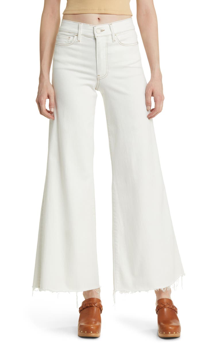 FRAME Le Palazzo Raw Hem Crop Wide Leg Jeans, Main, color, Au Natural Clean