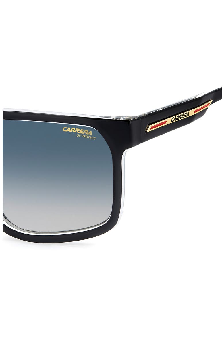 Victory C 60mm Square Flat Top Sunglasses, Alternate, color, BLACK CRYSTAL/ DK BLUE SF
