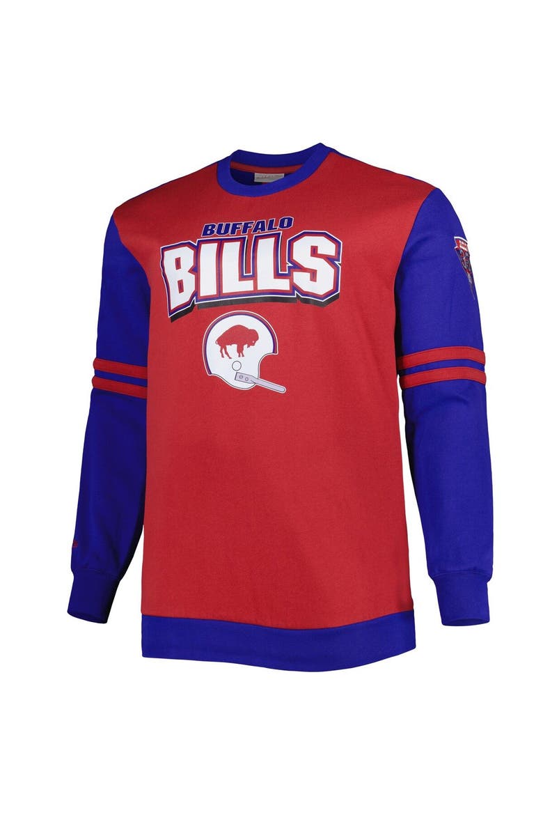 Men's Mitchell & Ness Red/Royal Buffalo Bills Big & Tall Celebration of Champions Pullover Sweatshirt, Alternate, color, Red