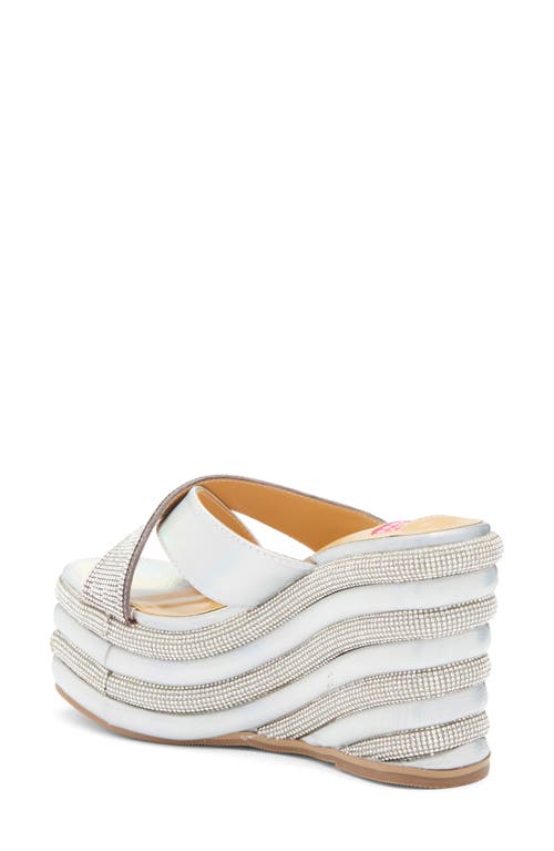 Ashley Kahen Carnival Wedge Sandal In Silver Multi