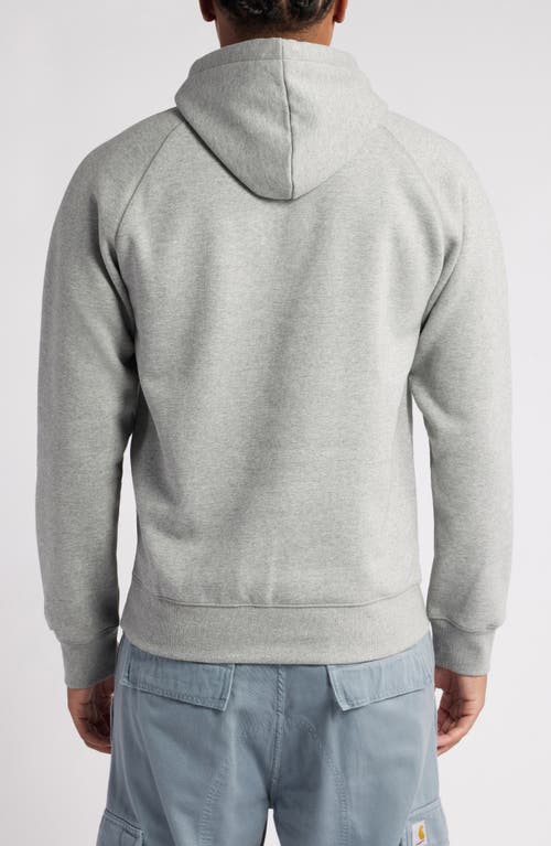 Carhartt Light Grey Cotton Blend Hooded Chase Sweat In Gray