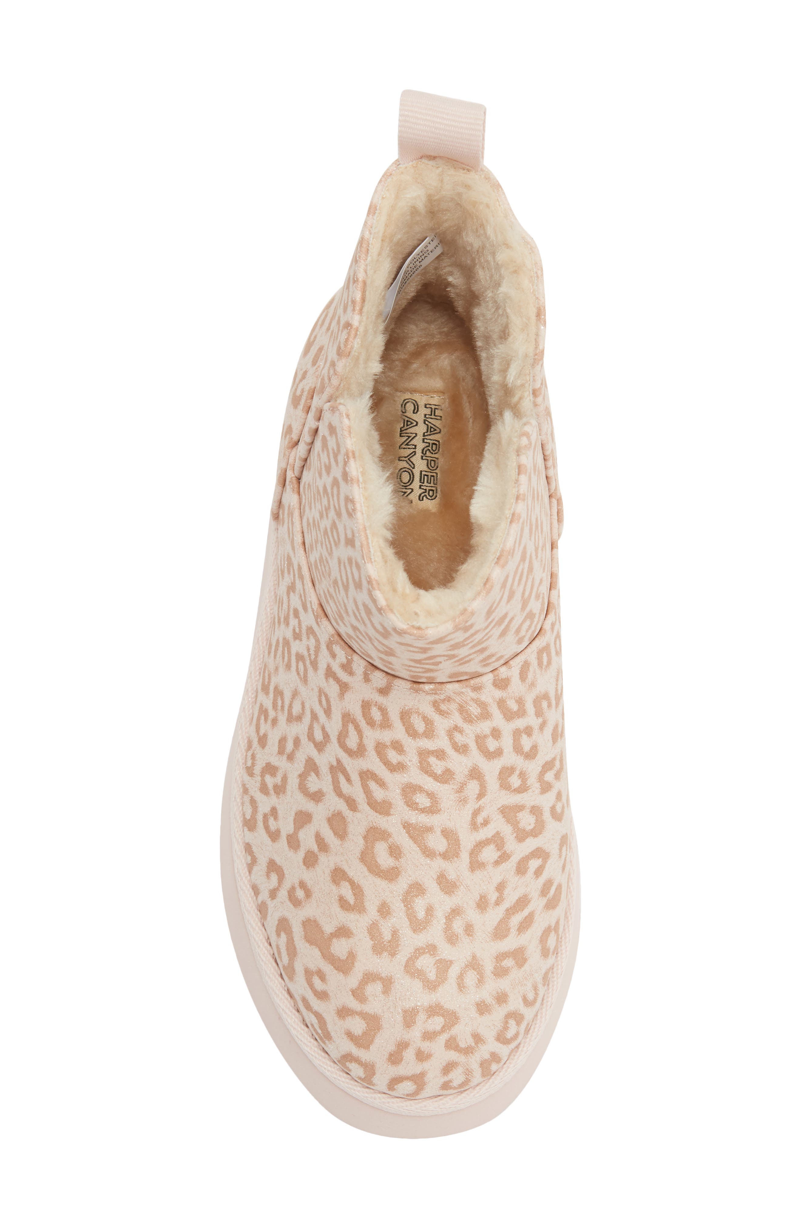 Kid's Ezra Faux Fur Lined Platform Bootie, Alternate, color, LEOPARD METALLIC