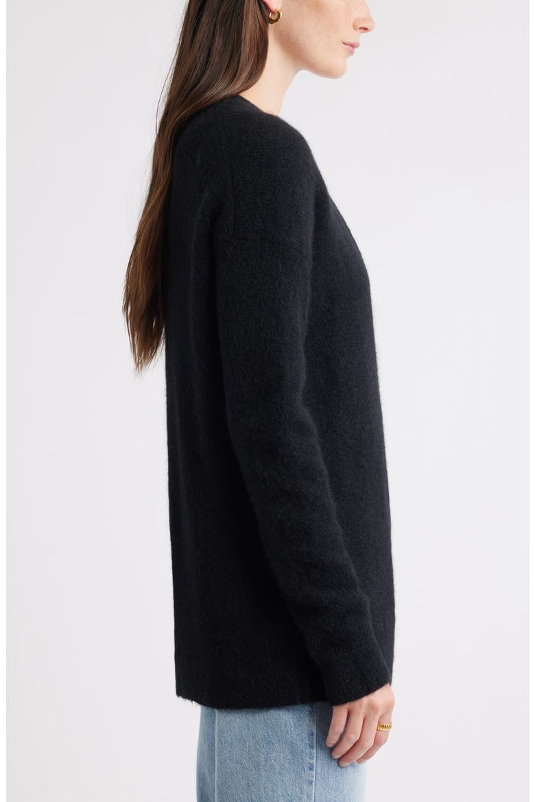 Alpaca Blend Cardigan, Alternate, color, BLACK