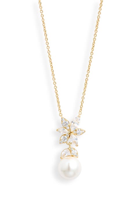 Under the Sea Cubic Zirconia & Faux Pearl Pendant Necklace