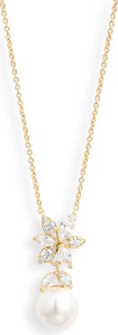 Nadri Under the Sea Cubic Zirconia & Faux Pearl Pendant Necklace