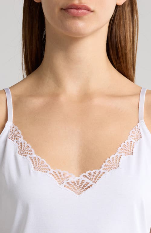 Natori Bliss Serenity Lace Trim Nightgown In White