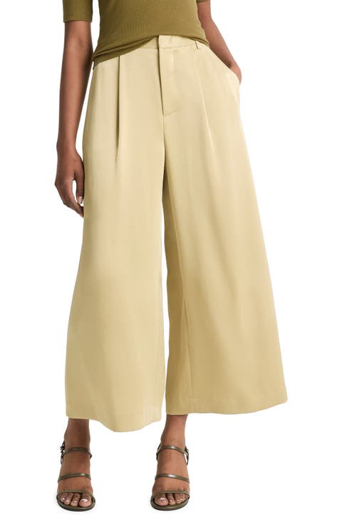 Mid Rise Satin Culottes