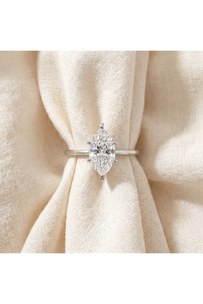Certified 1Ct Marquise Diamond Engagement Ring 14k Gold Lab Grown, Alternate, color, 14k White Gold