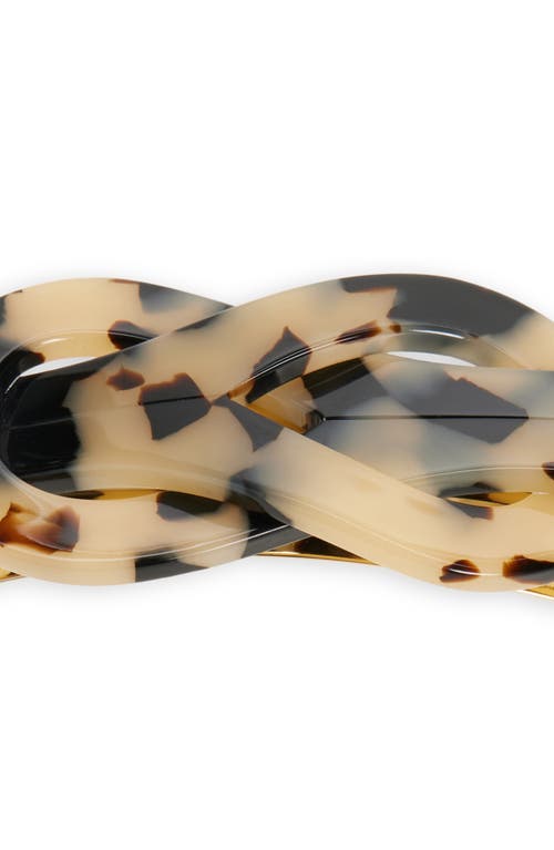 Alexandre De Paris Tortoiseshell Pattern Barrette In White
