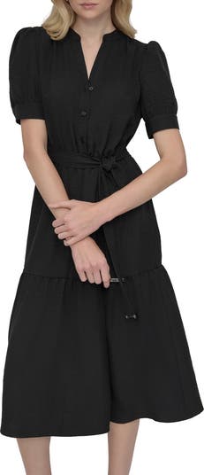 Puff Sleeve Midi Shirtdress