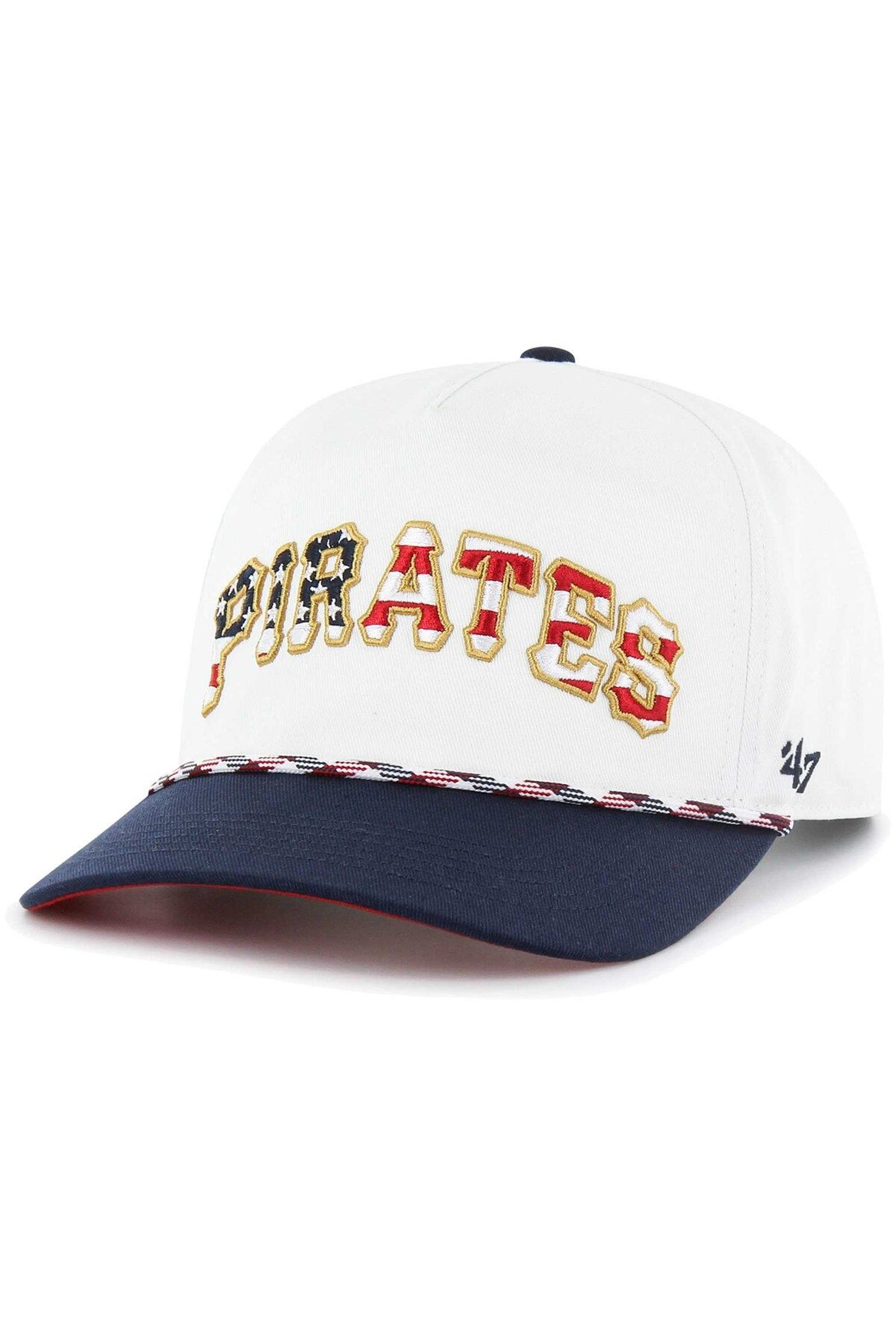 Pirate On A Rope '47 Men's '47 White Pittsburgh Pirates Flag Script Hitch Snapback Hat ...